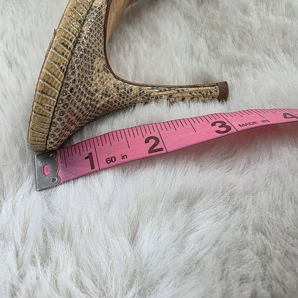 Jimmy Choo Snakeskin Animal Print Heels Open Toe Slide On Sandals - Picture 3 of 16